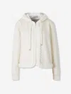 Moncler Zip-up Drawstring Hoodie In Neutral
