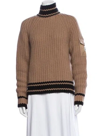 Pre-owned Moncler Cashmere Turtleneck Sweater W/ Tags In Brown