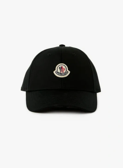 Moncler Casquette Brodée En Coton In Black