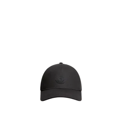 Moncler Silicone Logo Cotton Baseball Cap, Women, Black, Size: One Size In Brown