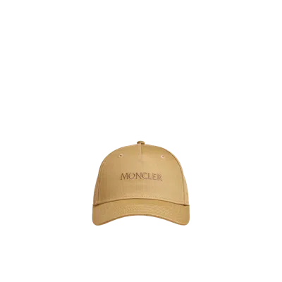 Moncler Embroidered Logo Gabardine Baseball Cap Beige In Nude