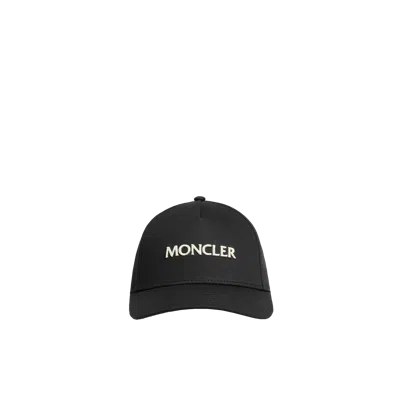 Moncler Casquette En Gabardine À Logo Brodé In Black