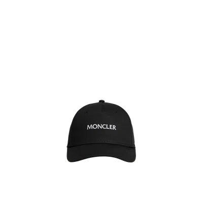 Moncler Casquette En Gabardine À Logo Brodé In Black