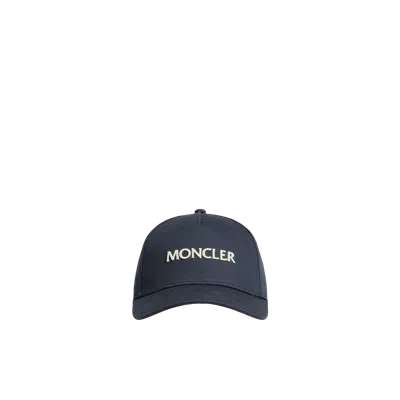 Moncler Casquette En Gabardine À Logo Brodé In Blue