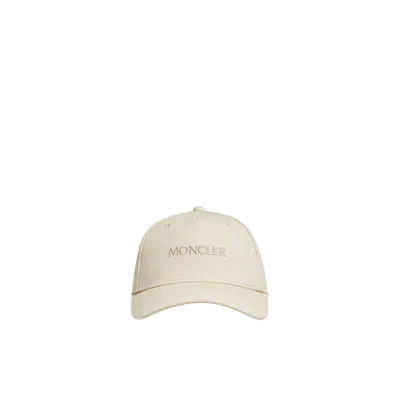 Moncler Embroidered Logo Gabardine Baseball Cap White In Orange