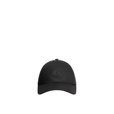 MONCLER MONCLER CASQUETTE EN GABARDINE DE COTON, HOMME, NOIR, TAILLE: UNI