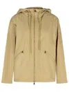 Moncler Cassiopea Cream Polyester Jacket In Cream