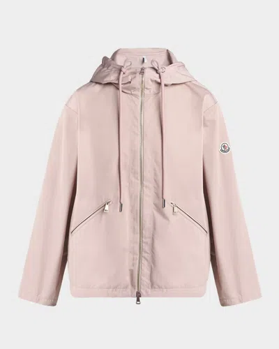 Moncler Cassiopea Hooded Jacket In Light Pink
