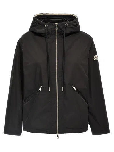Moncler Cassiopea Hooded Tech Jacket In Black