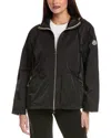 Moncler Logo Patch Windbreaker Jacket In Black