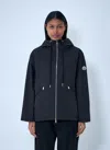 Moncler Cassiopea Drawstring Hooded Coat In Black