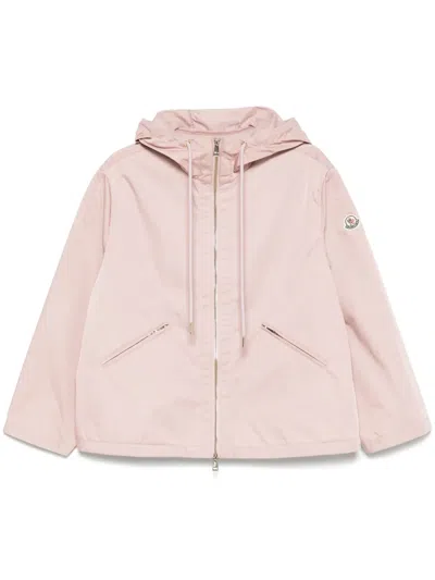 Moncler Cassiopea Hooded Shell Jacket In Pink