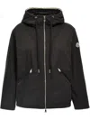 Moncler Logo Patch Windbreaker Jacket In Black