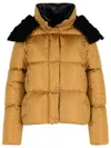 Moncler 'castelnou' Camel Polyamide Down Jacket In Gold