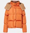 Moncler Castelnou Box Quilted Down Puffer Jacket In Orange