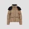 Moncler Castelnou Square-quilted Hooded Short Down Jacket In Brown