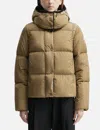 Moncler Castelnou Square-quilted Hooded Short Down Jacket In Brown