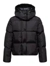 Moncler Castelnou Square-quilted Hooded Short Down Jacket Clothing In Black