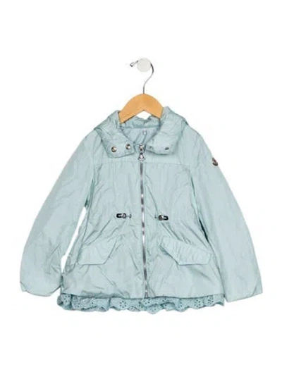 Pre-owned Moncler Babies' Casual Blue Jacket With Hood And Zip Closure