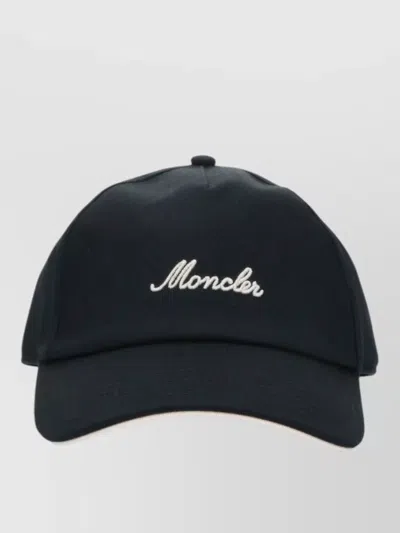 Moncler Casual Cap Curved Brim Eyelet Vents In Black