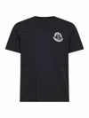 Moncler Cotton Jersey Logo Patch T-shirt In Black