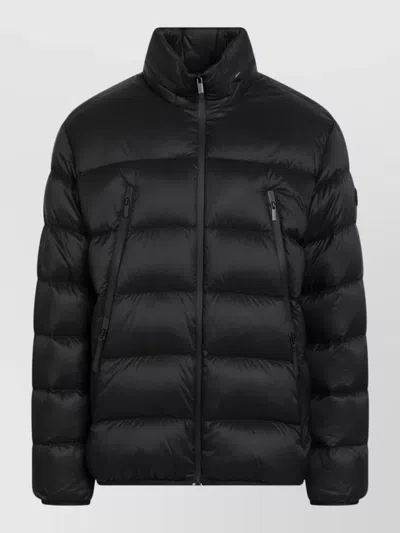 Moncler Casual High Collar Lightweight Padded Jacket In Black