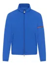 Moncler High Neck Zip-up Jacket In Medium Wash