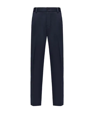 Moncler Casual Trousers With Belt Loops In Blue