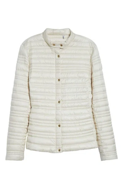 Moncler Cataire Stripe Quilted Down Puffer Jacket In Neutral