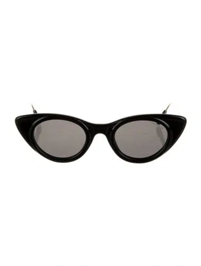Pre-owned Moncler Cat-eye Tinted Sunglasses In Black/gold