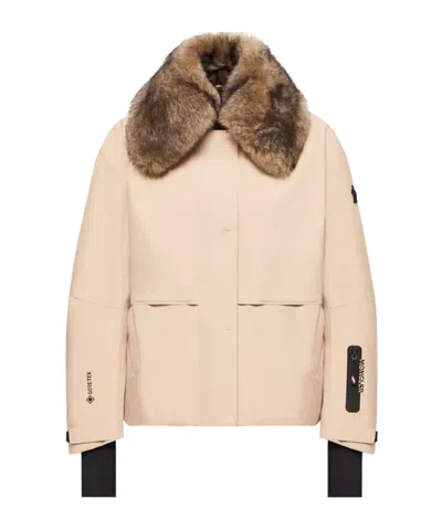 Moncler Caurel Gore-tex Shearling-trimmed Insulated Ski Jacket In Multi