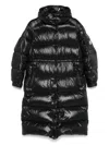 Moncler Cavettaz Hooded Long Down Jacket In Black