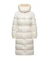 Moncler Cavettaz Hooded Long Down Jacket In White