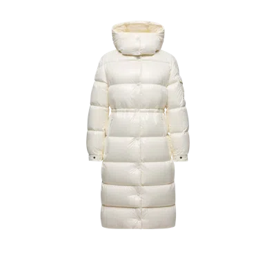 Moncler Hooded Quilted Coat In Neutral