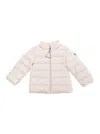 Moncler Cecil Pink Down Jacket With Logo Patch Applied On The Sleeve In Tech Fabric Girl In Pink