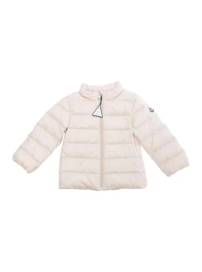 Moncler Kids' Cecil Pink Down Jacket With Logo Patch Applied On The Sleeve In Tech Fabric Girl