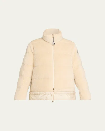 Moncler Cedra Teddy Short Down Jacket In White