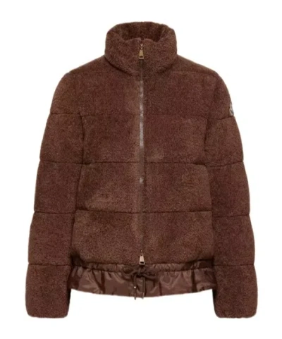 Moncler Cedre Teddy Short Down Jacket In Purple