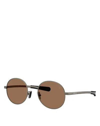 Moncler Centro Oval Sunglasses, 50mm In Brown