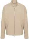 Moncler Beige Logo Patch Jacket In Beige