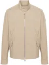 Moncler Beige Logo Patch Jacket In Neutrals