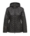 Moncler Arum Hooded Mid-length Down Jacket In Black