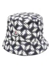 Moncler Logo Monogram Bucket Hat In Blue