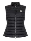 Moncler Quilted Black Vest With High Collar And Fitted Silhouette In Black