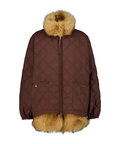 Moncler Chaleureux 3-in-1 Short Down Jacket In Brown