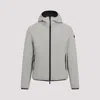 Moncler White Grainer Hooded Windbreaker Jacket In Light Beige
