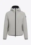 Moncler White Grainer Hooded Windbreaker Jacket In Beige
