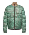 Moncler Printed Polyester Reversible Chalvron Down Jacket In Green