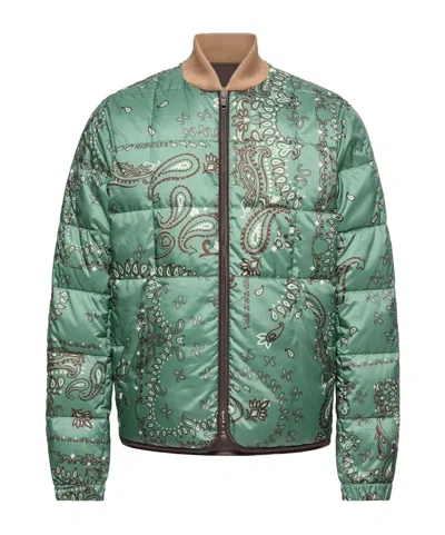 MONCLER CHALVRON REVERSIBLE DOWN BOMBER JACKET