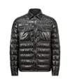 Moncler Blue Down Jacket With Front Press-stud Fastening In Black